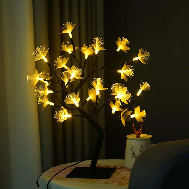 Lumière Pour Arbre À Fleurs En Fibre Optique En Bouleau Blanc