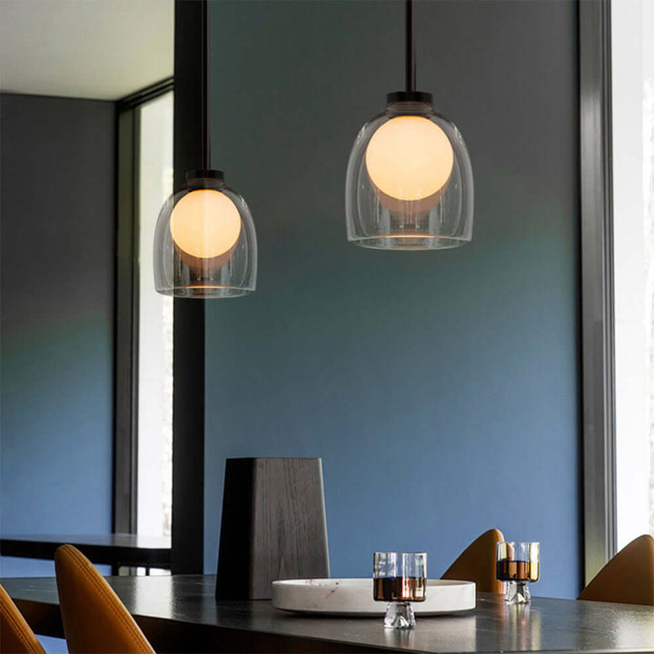 Lustre Moderne En Verre Sphérique Suspension