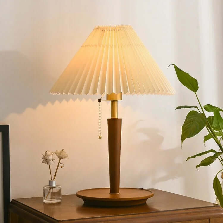 Lampe À Poser En Bois Plissé