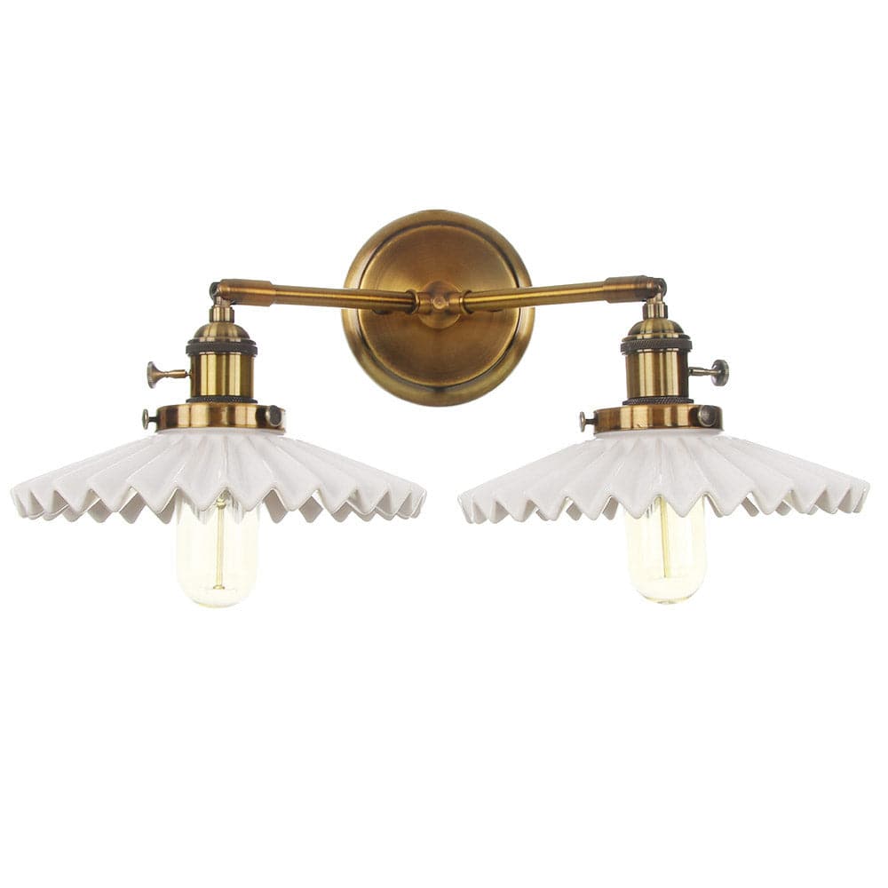 Lampe À Double Tête En Céramique Ancienne