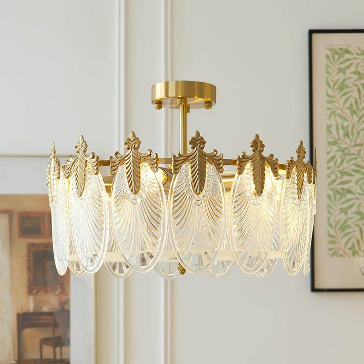 Motif Décoratif Lustre Rond En Verre