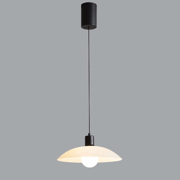 Suspension Minimaliste Disque Verre Blanc
