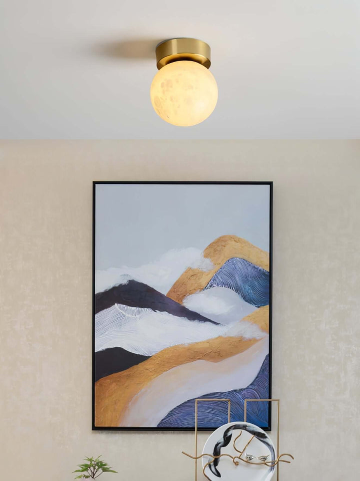 Plafonnier En Albâtre Lunaire