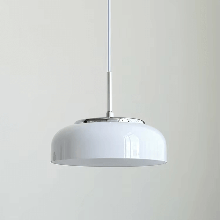Suspension Design Moderne Verre Blanc Chromé - Éclairage Intérieur