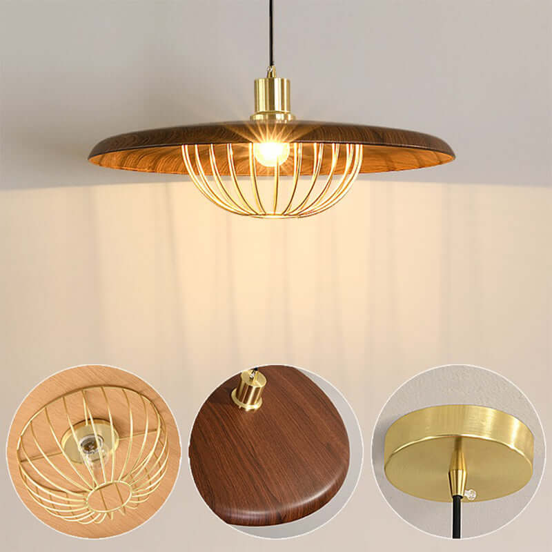 Lampes Suspendues En Imitation De Grain De Bois