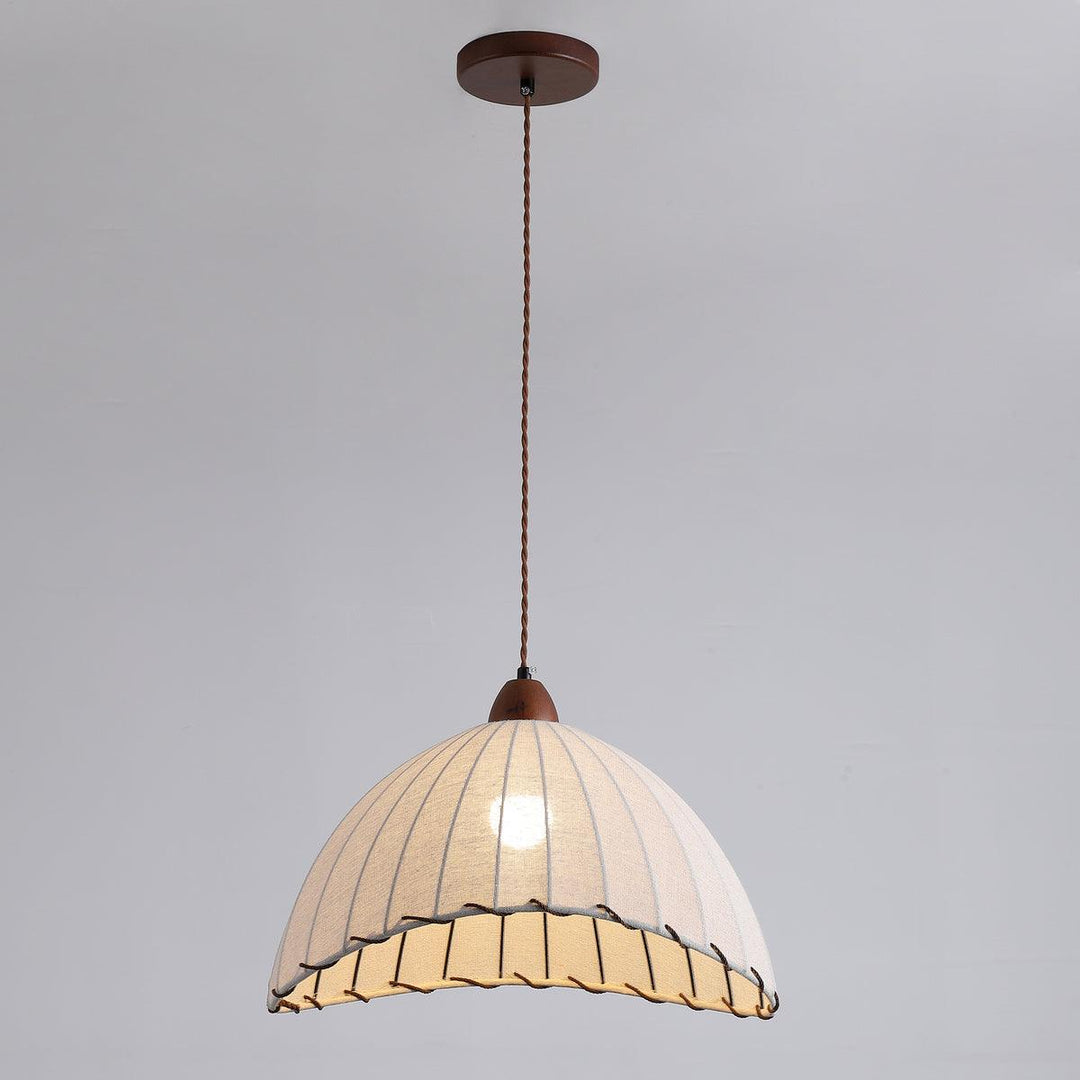 Lampe Suspendue Bois et Tissu - Éclairage Design