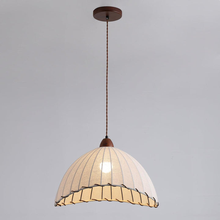 Lampe Suspendue Bois et Tissu - Éclairage Design