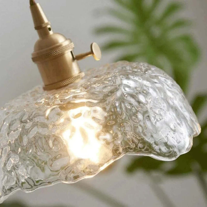Lampe À Suspension Irrégulière En Verre De Laiton