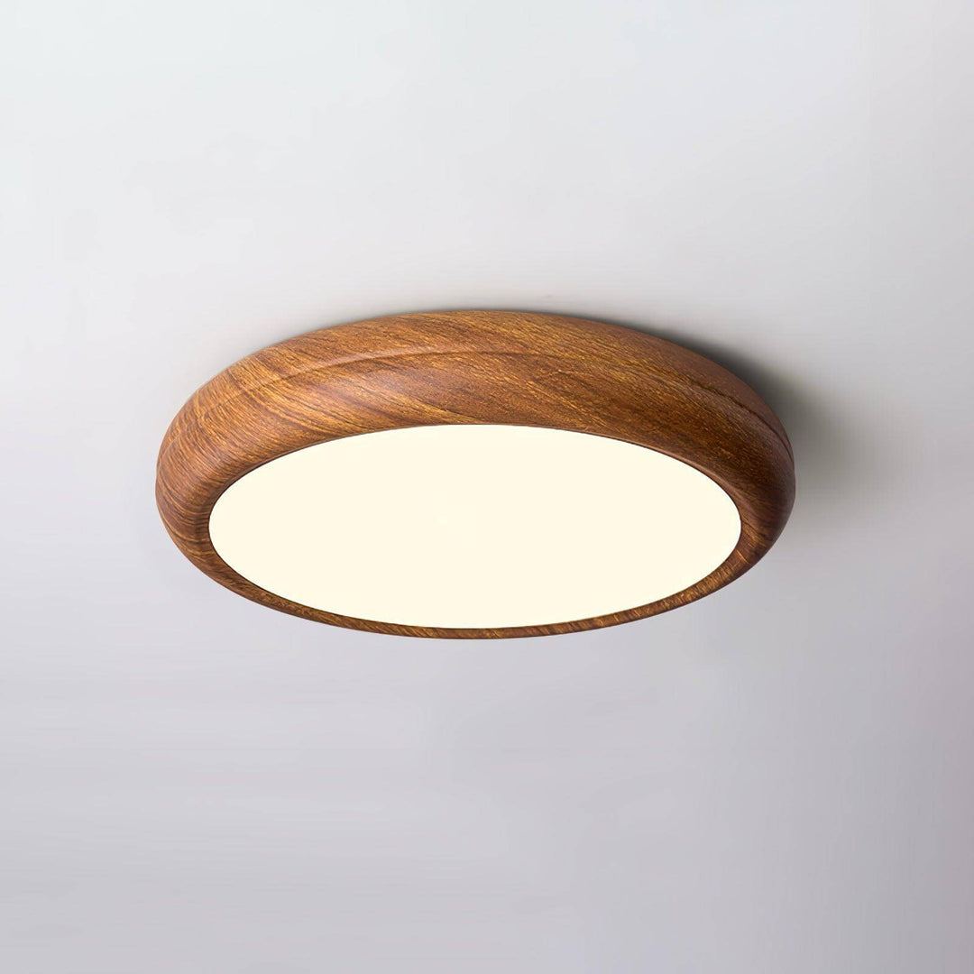Plafonnier Rond en Bois - Éclairage Intérieur Moderne