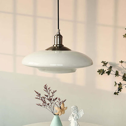 Suspension Moderne En Verre Blanc