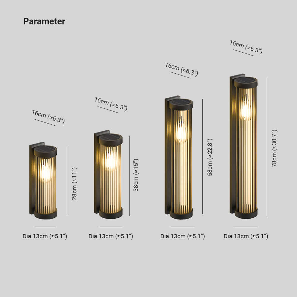 Lampe Extérieure Cylindrique Solaire LED IP65