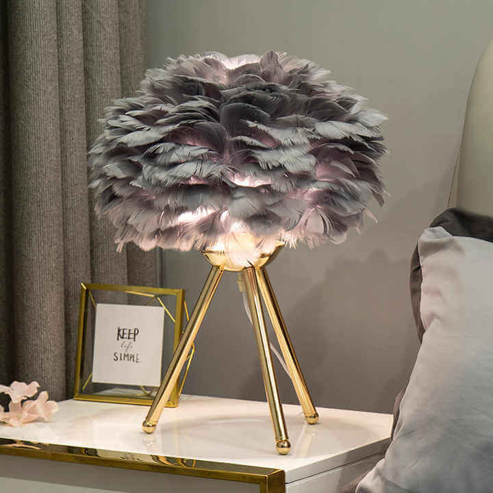 Missfeather™ - Lampe De Table À Intensité Variable Avec Plumes De Luxe