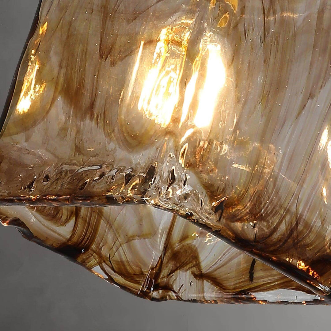 Lampe Pendante Vintage En Verre Brun