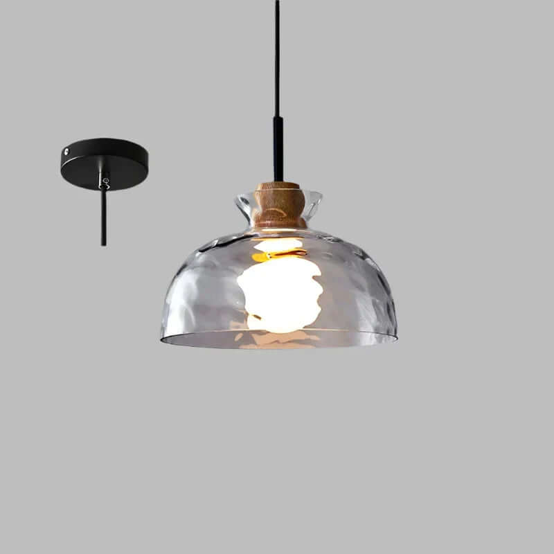 Suspension Lumineuse Verre et Bois - Déco Moderne
