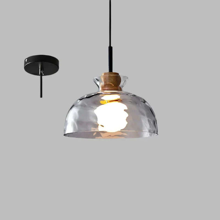 Suspension Lumineuse Verre et Bois - Déco Moderne
