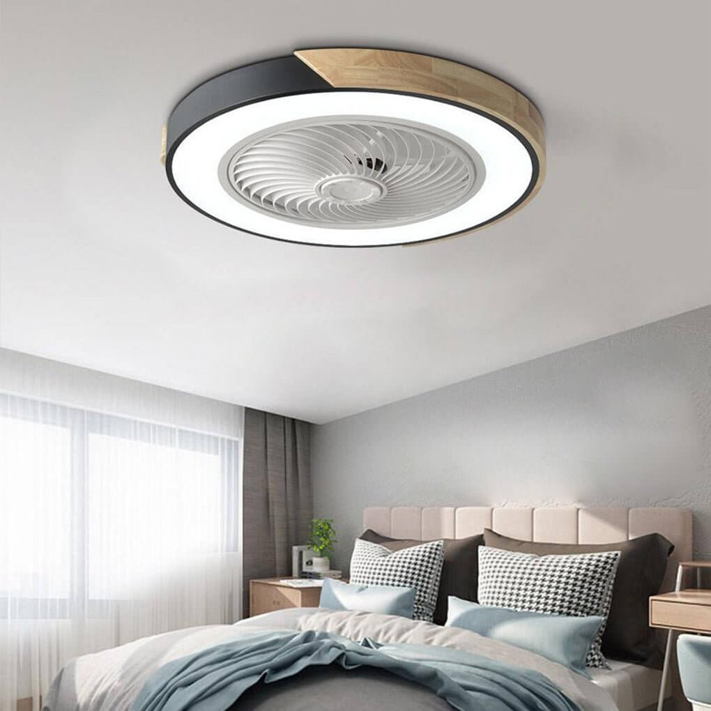 Ventilateur Plafond LED Intégré Rond Carré - Silencieux