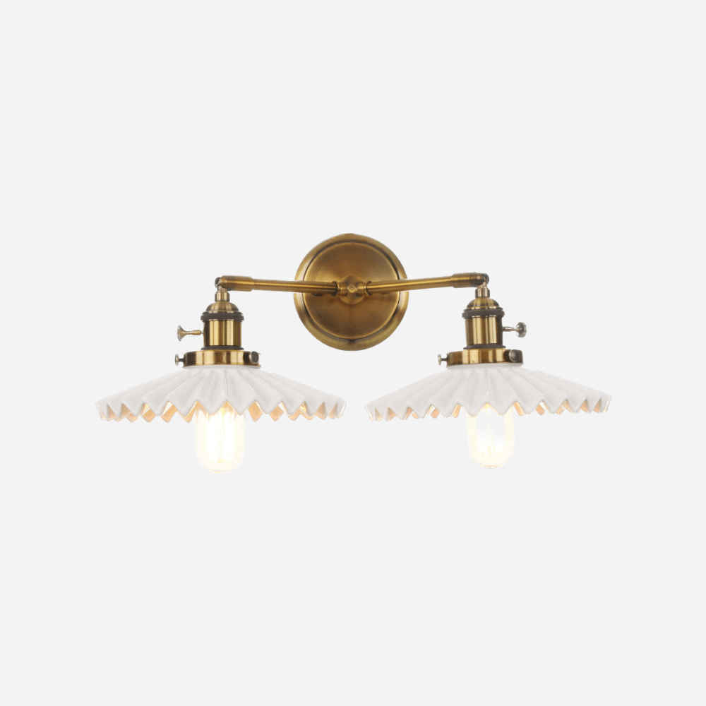 Lampe À Double Tête En Céramique Ancienne