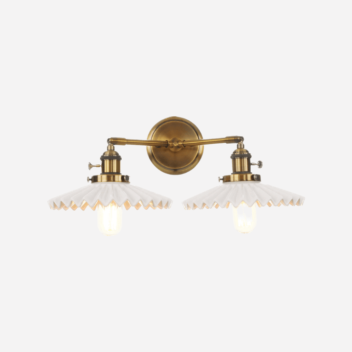 Lampe À Double Tête En Céramique Ancienne