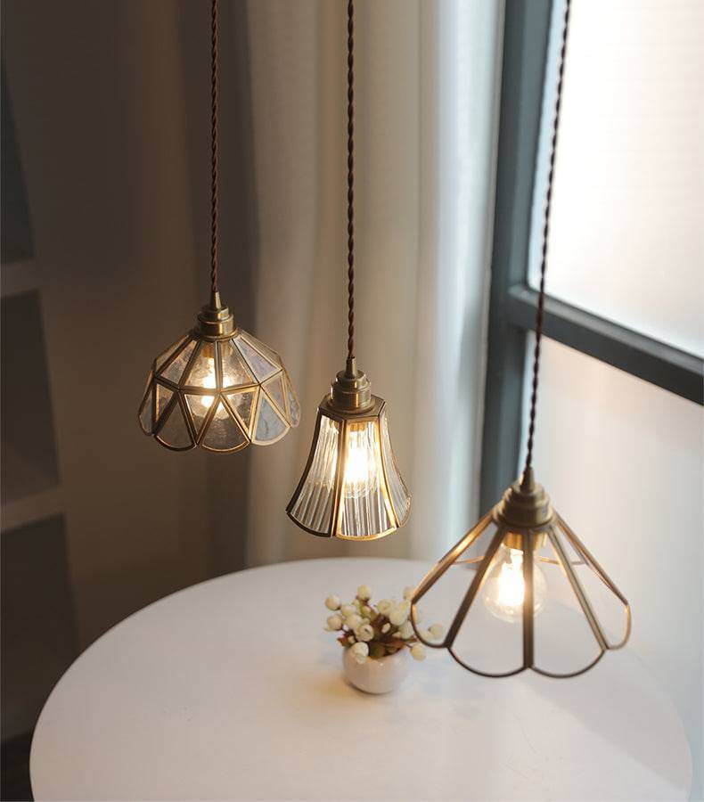 Lampe Pendante En Verre En Laiton
