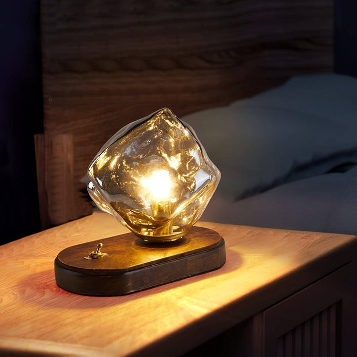 Lampe De Table En Verre En Forme De Pierre De Glace