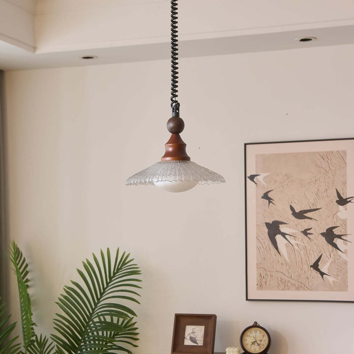 Suspension Design - Luminaire Intérieur en Verre, Bois & Métal