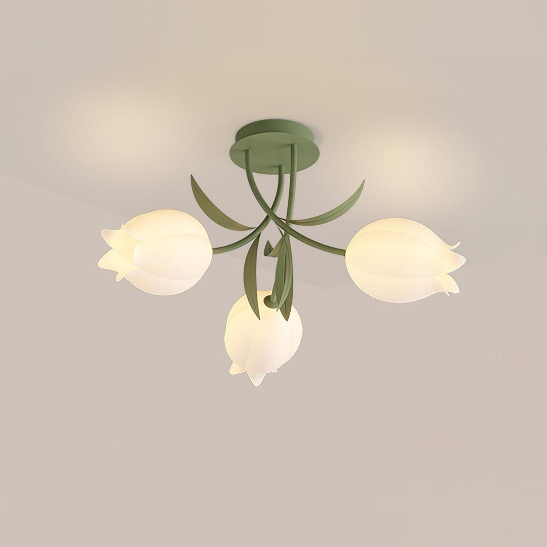 Plafonnier Floral Crème - Éclairage Intérieur Design