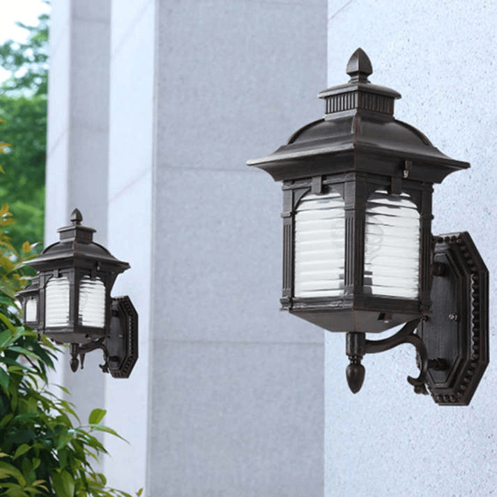 Lampe Murale Extérieure Vintage - Verre Antique