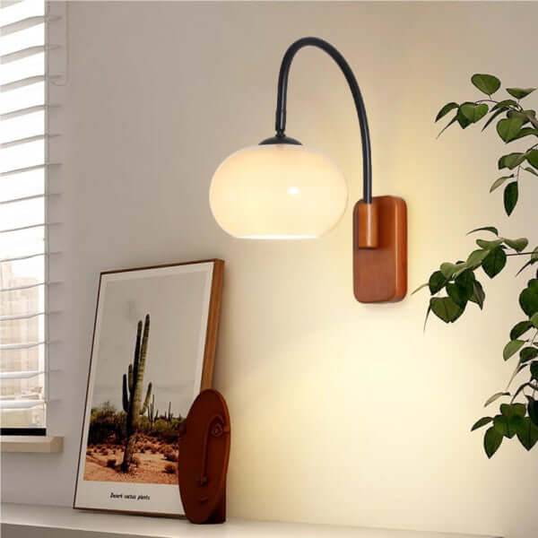 Bauhaus Kaki Applique Murale Pivotante En Verre