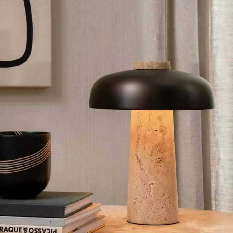 Lampe À Poser En Travertin Naturel