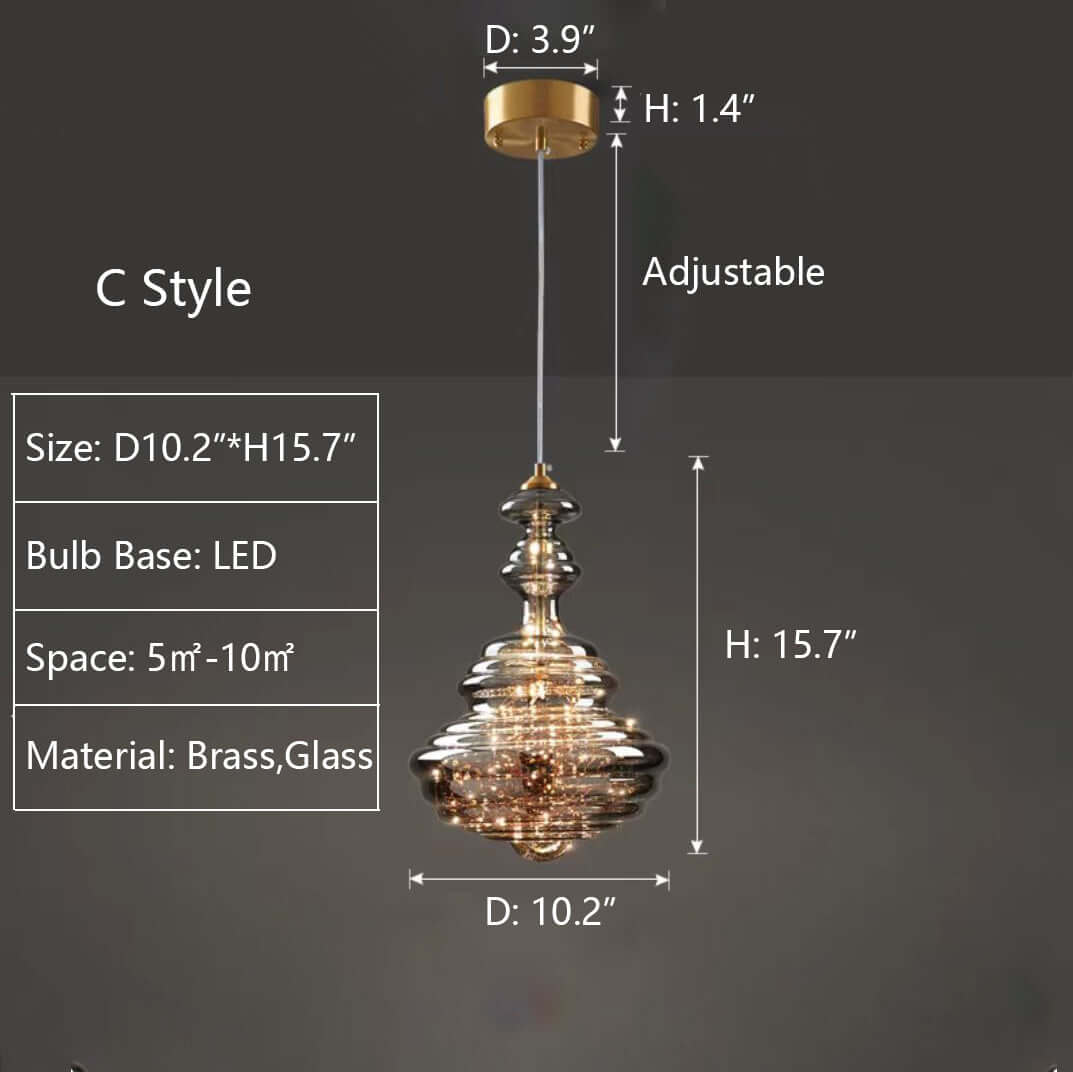 Lampe Suspendue Moderne En Verre Gris Ciel Étoilé
