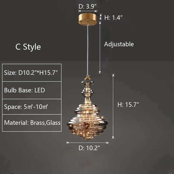 Lampe Suspendue Moderne En Verre Gris Ciel Étoilé