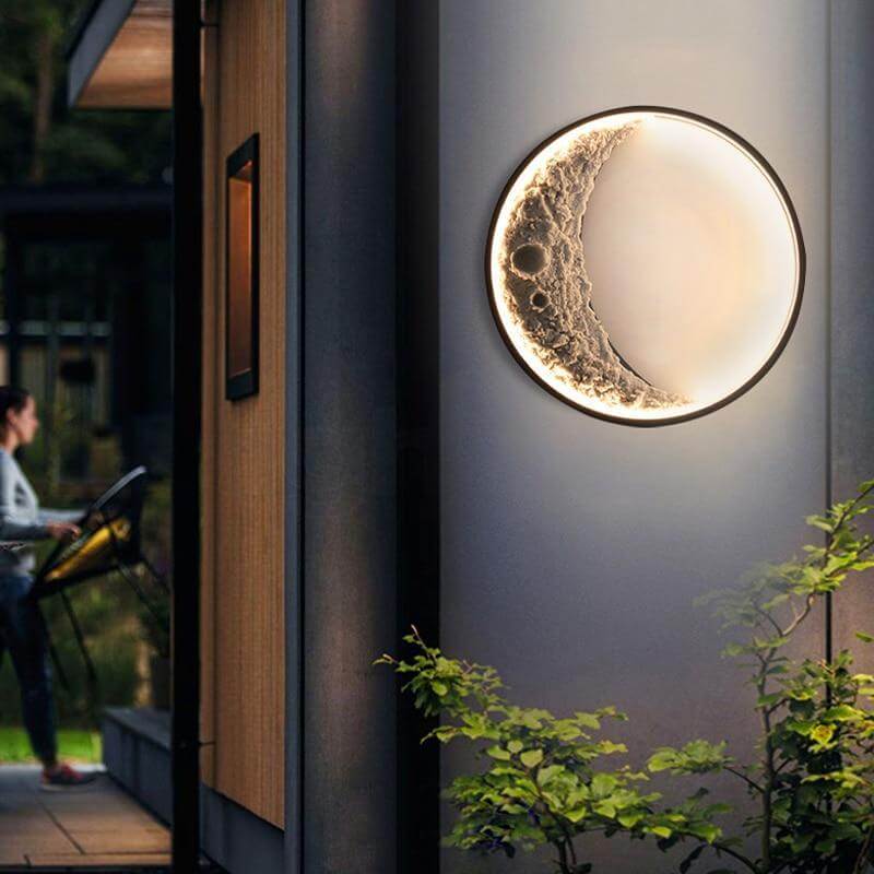 Applique Murale Extérieure LED Forme Lune - Éclairage Moderne IP65