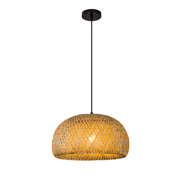 Suspension Lumineuse en Bambou Tressé