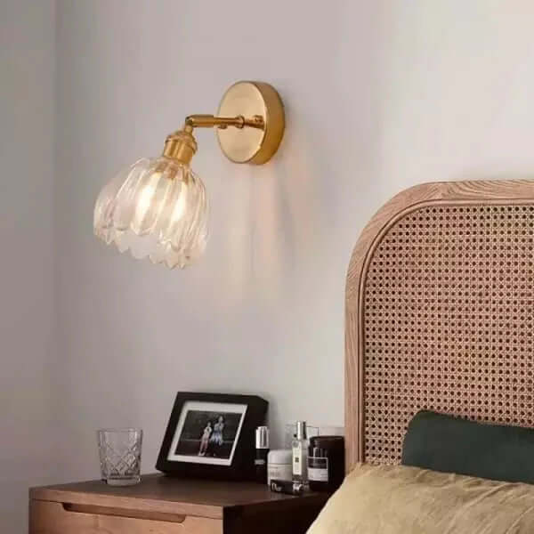 Applique Murale Rétro Fleur Bourgeon Tulipe En Verre