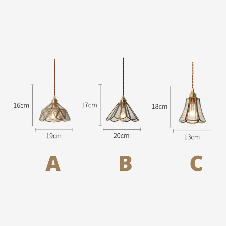 Lampe Pendante En Verre En Laiton