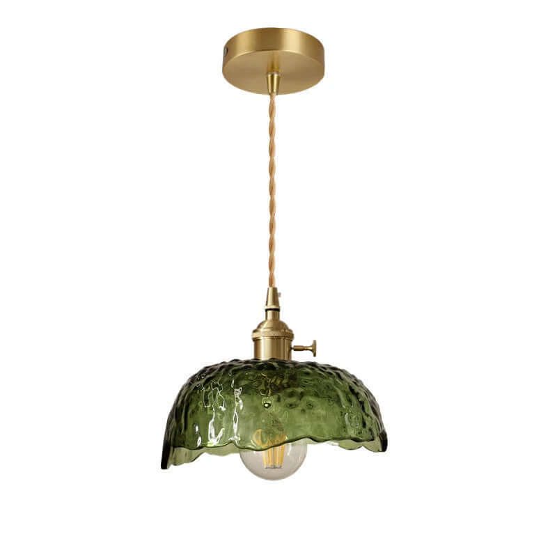 Lampe À Suspension Irrégulière En Verre De Laiton