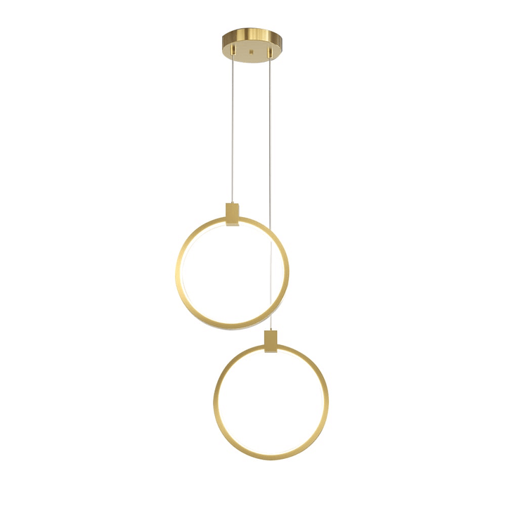 Lampe Suspendue Cercle Double Lumière - Design Doré