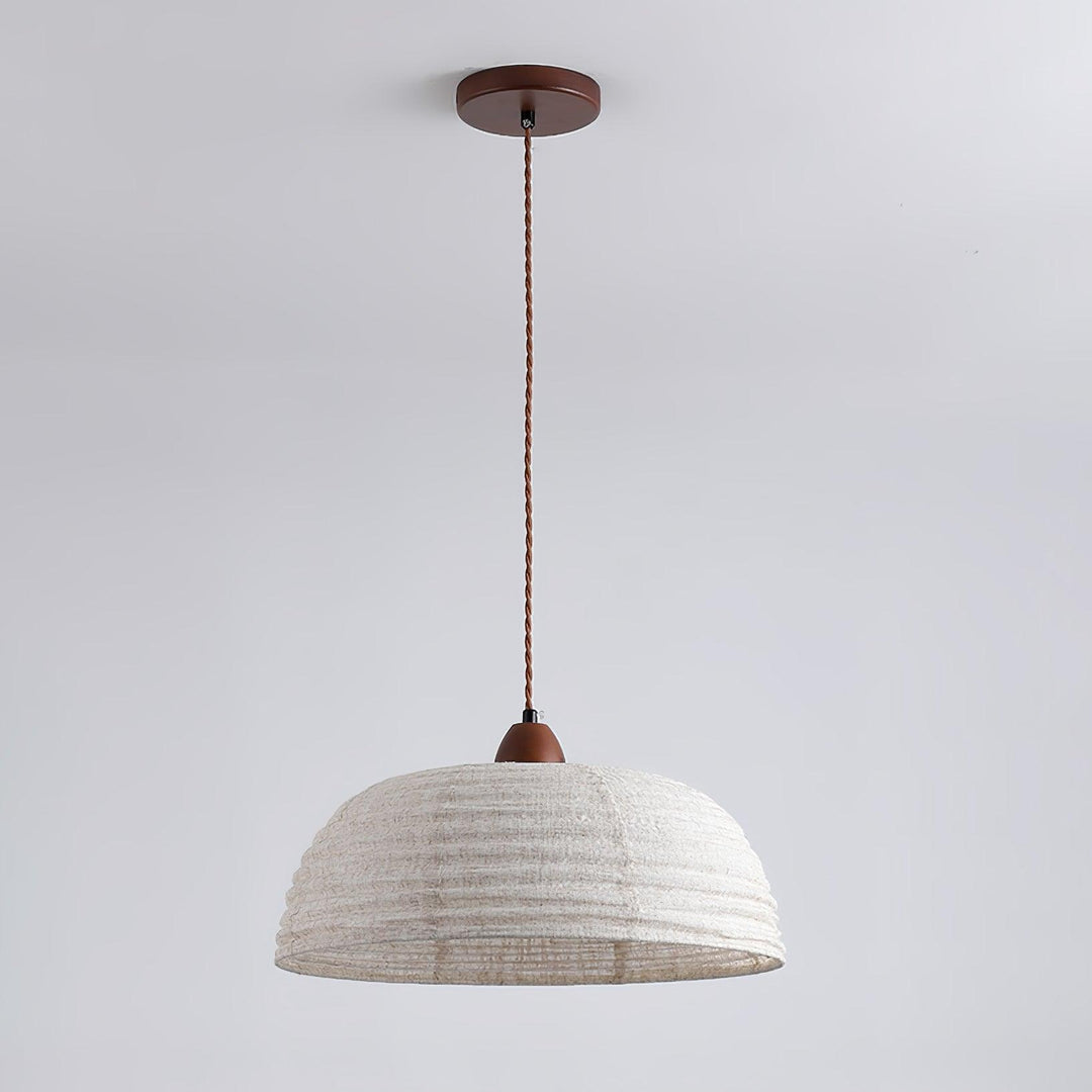 Lampe Suspendue En Bois Et Tissu