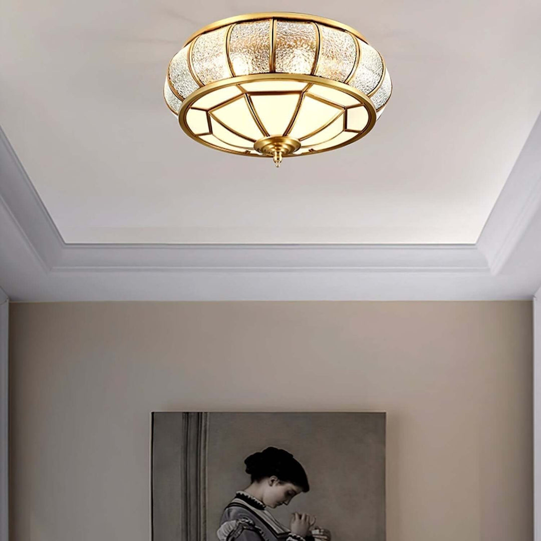 Plafonnier En Verre Texturé Rond