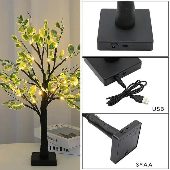 Guirlande Lumineuse LED Feuilles Vertes - Déco Noël