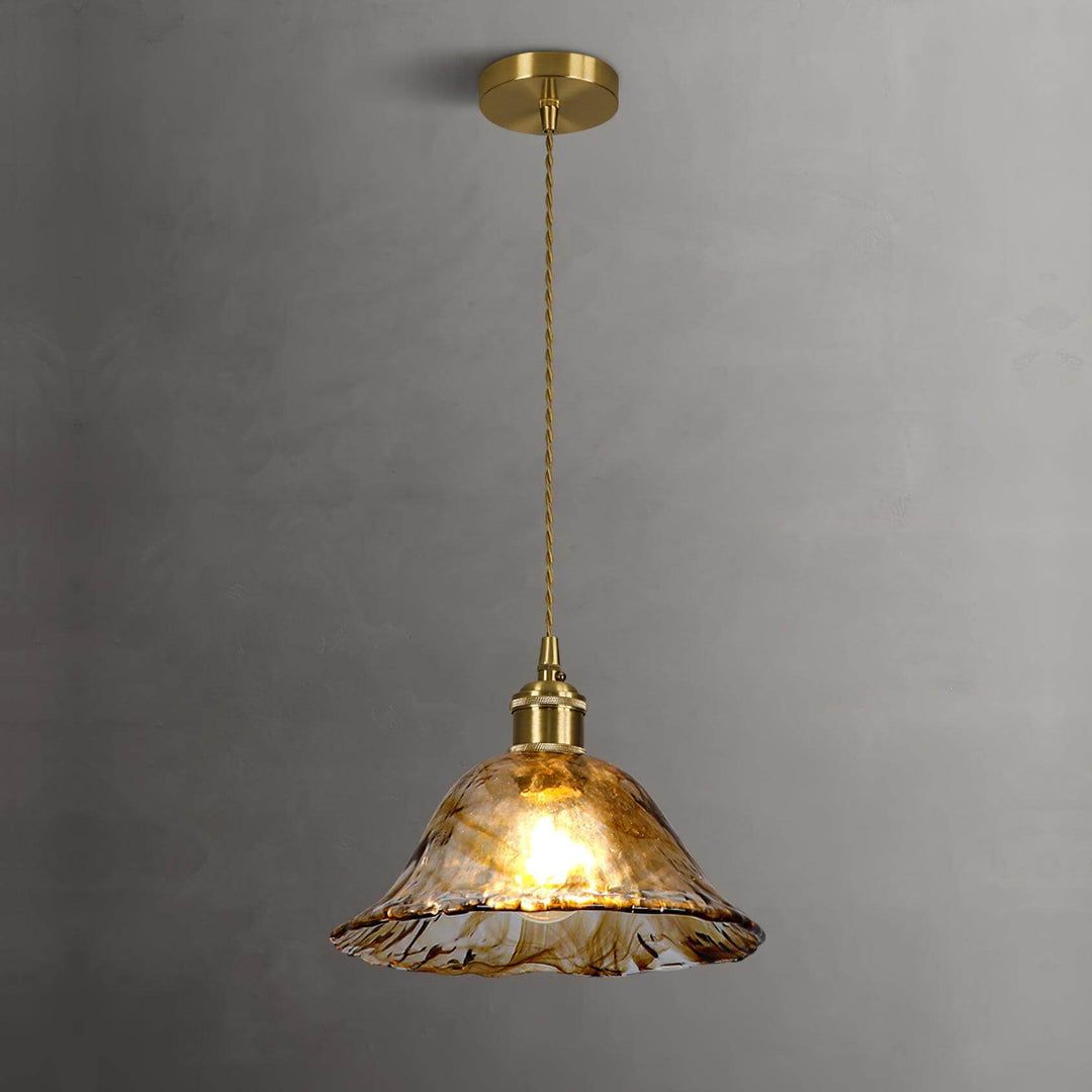 Lampe Pendante Vintage Verre Brun - Éclairage Intérieur