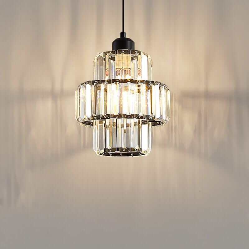 Fernando - Suspension Ronde En Verre Cristal À Étages