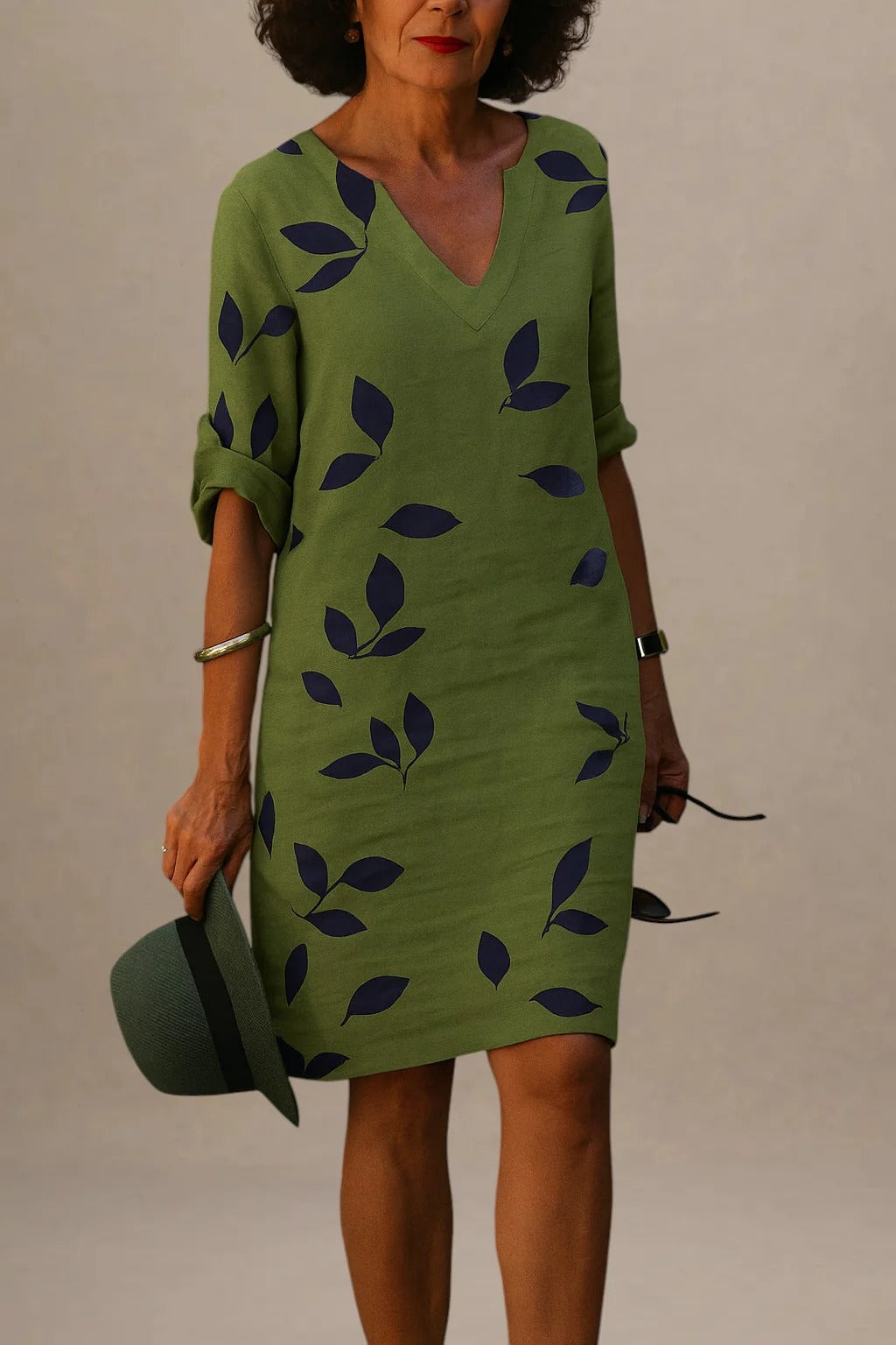 Carol - Robe Imprimée à Demi-Manches pour Femme