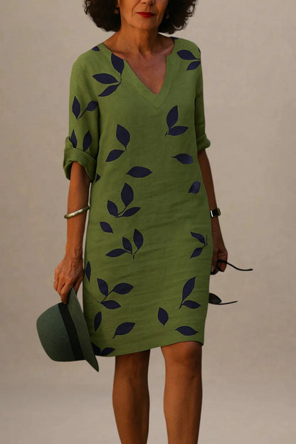 Carol - Robe Imprimée à Demi-Manches pour Femme
