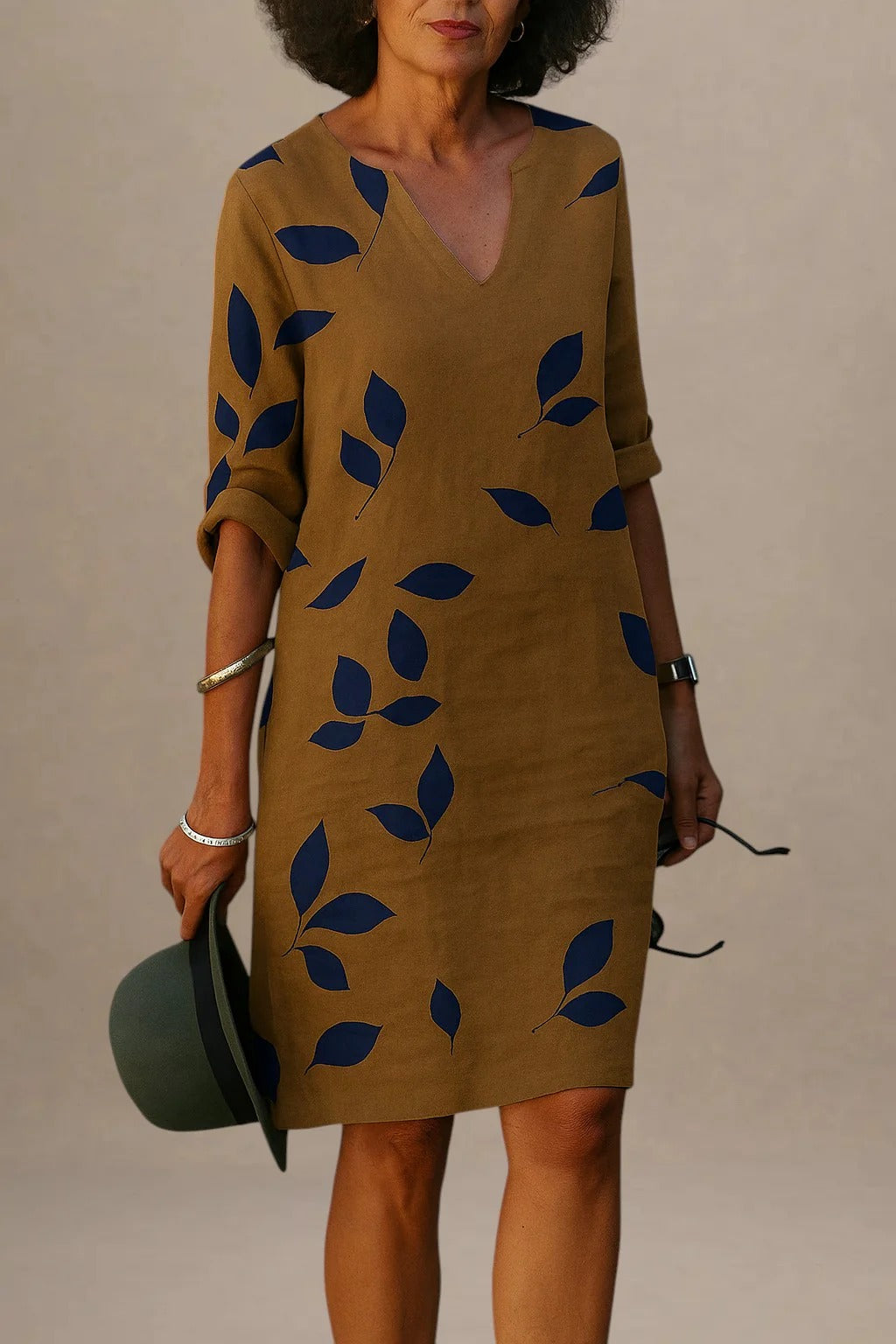 Carol - Robe Imprimée à Demi-Manches pour Femme