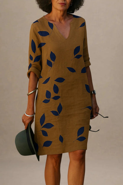 Carol - Robe Imprimée à Demi-Manches pour Femme
