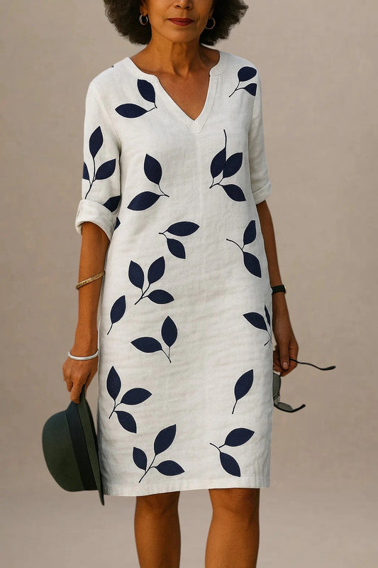 Carol - Robe Imprimée à Demi-Manches pour Femme