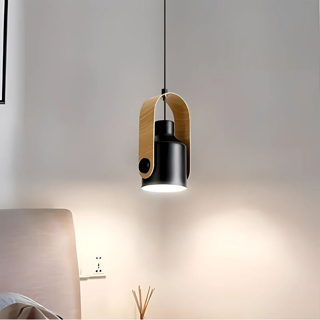 Suspension Luminaire Design Nordique Bois Métal