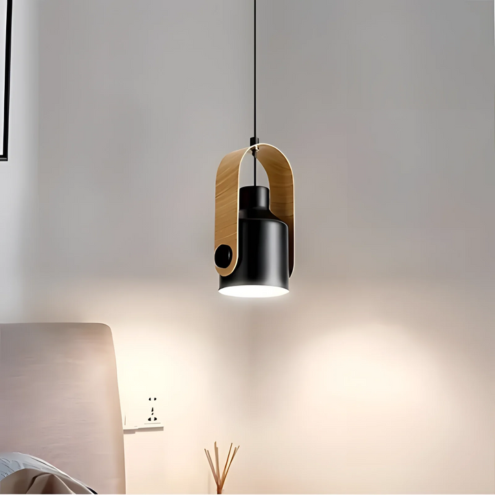 Suspension Luminaire Design Nordique Bois Métal