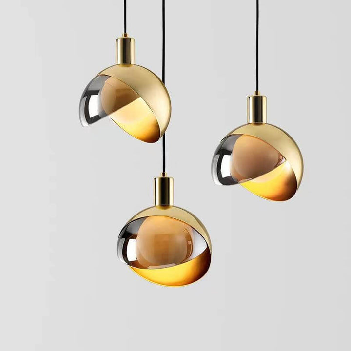 Suspension Moderne En Verre Doré